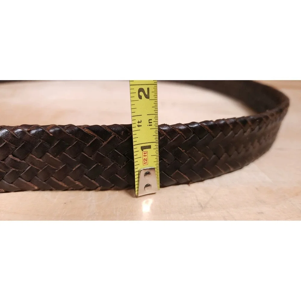 Tommy Bahama Belt Mens Size 44 Brown Woven Braided Leather‎ B7557